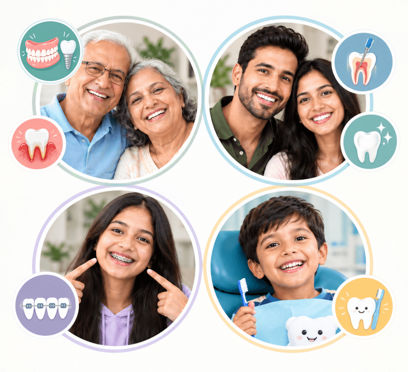Happy patients of all ages at Shivkaar Dental and Implant Studio